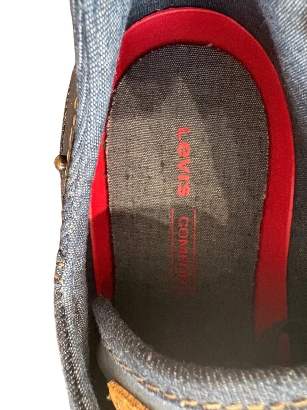 Levi's Mens Denim Sneakers Size 8 Navy Blue Lace Up Casual Y2K Streetwear Shoes